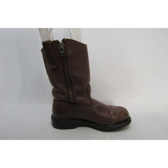 Red Wing Pecos Mens Size 7 EE Brown Leather Zip Steel Toe Work Cowboy Boots - Picture 4 of 11